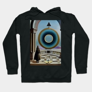 Surrealist painting like digital art of a Wizard in a balcony looking out at the Monad of creation Hoodie